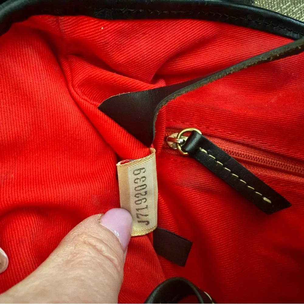 Dooney & Bourke Black & Cream Zebra-Print Tote with Red Lining - Picture 8 of 9